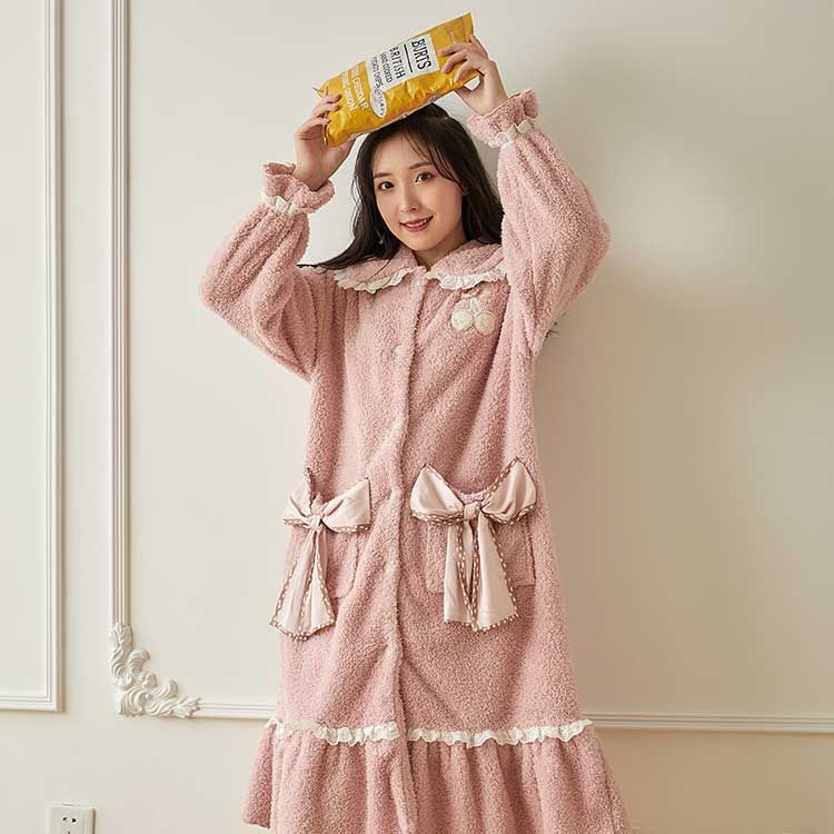 加绒加厚可爱公主风睡袍