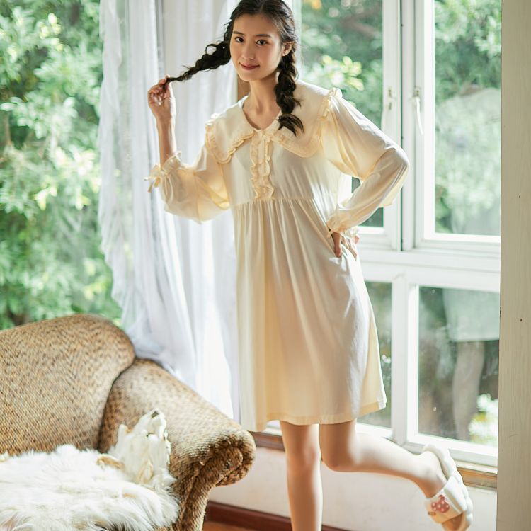 女士春季针织甜美翻领裙